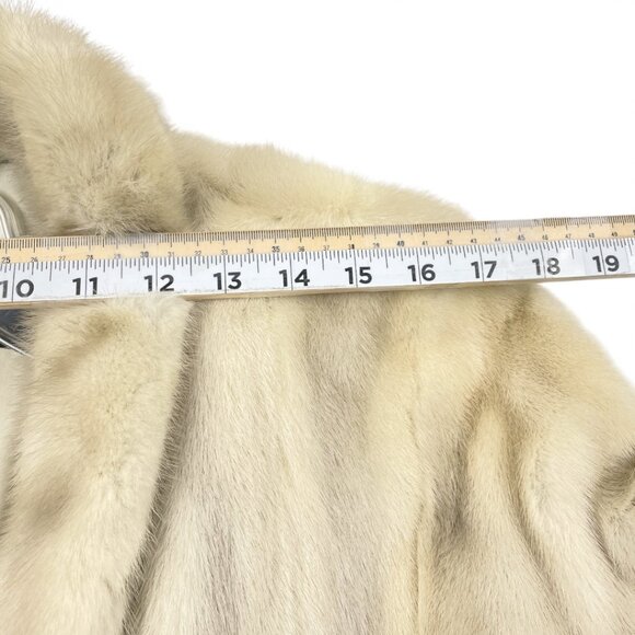 Vintage Mink Fur Coat Off White ivory Women's Large - Picture 10 of 12